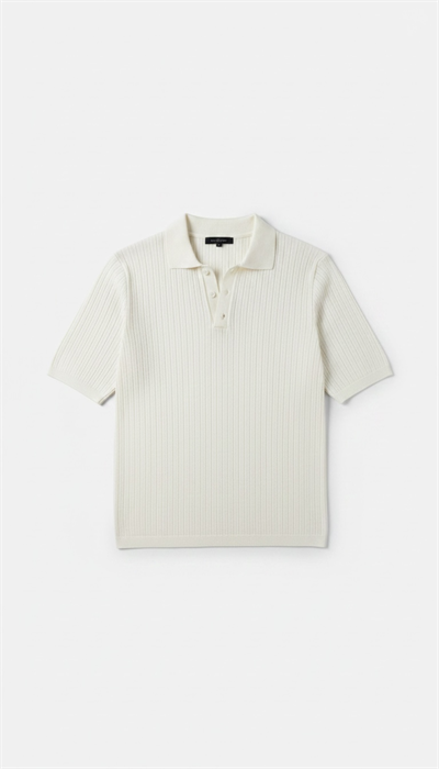 Çizgili Triko Polo Yaka Tişört