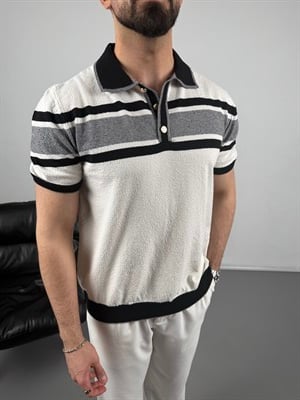 GOLD DÜĞMELİ DOKULU POLO YAKA TRİKO T-SHIRT