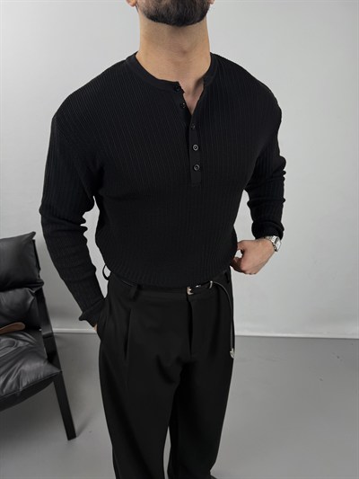 HENLEY YAKA OLD MONEY TRİKO UZUN KOL