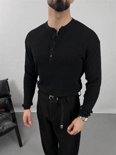 HENLEY YAKA OLD MONEY TRİKO UZUN KOL