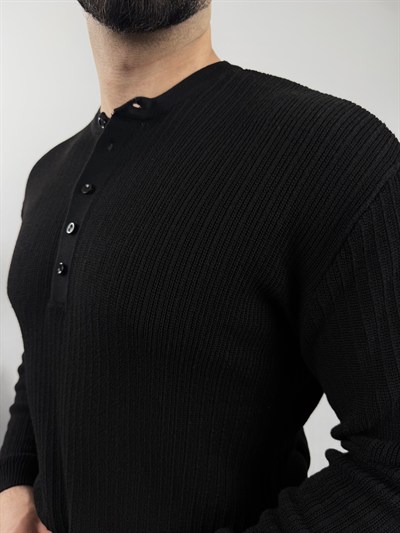 HENLEY YAKA OLD MONEY TRİKO UZUN KOL