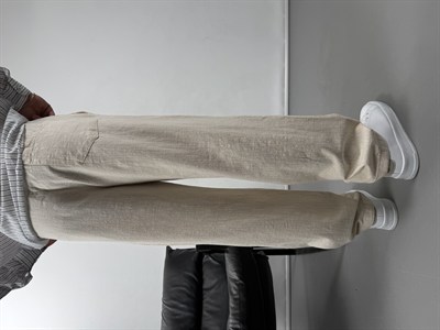 Keten Dokulu Baggy Pantolon