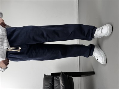 Keten Dokulu Baggy Pantolon