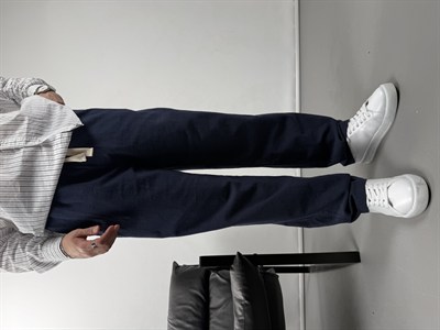 Keten Dokulu Baggy Pantolon