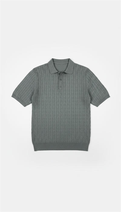 Örgü Desenli Polo Yaka Tişört