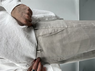 REGULAR KESİM LİNEN GERÇEK KETEN PANTOLON