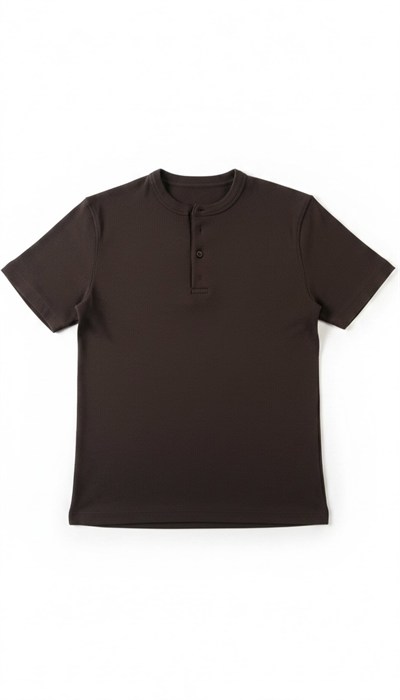Ribanalı Henley Yaka Tişört
