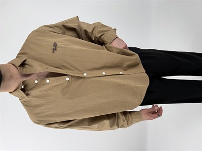 Yazı Detaylı Oversize Pamuklu Gömlek