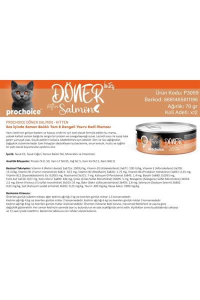 Döner Bites Somonlu Yavru Kedi Konservesi 70 GR