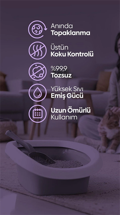 Tozsuz Active Carbon Sodyum Bentonit Topaklanan Kedi Kumu 10 Kg