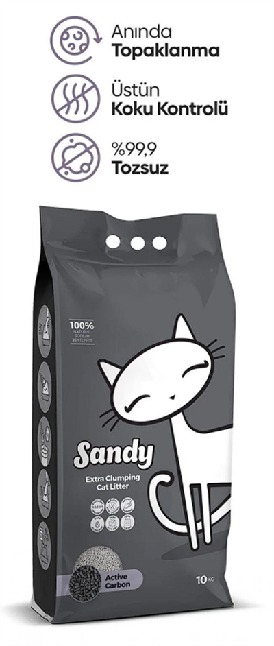 Tozsuz Active Carbon Sodyum Bentonit Topaklanan Kedi Kumu 10 Kg