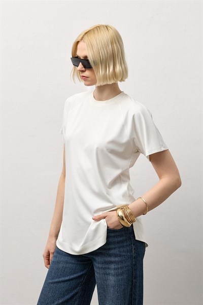 Beyaz Modal Basic T-Shirt