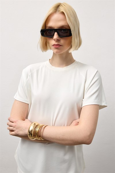 Beyaz Modal Basic T-Shirt
