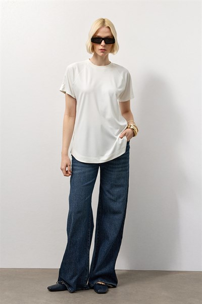 Beyaz Modal Basic T-Shirt