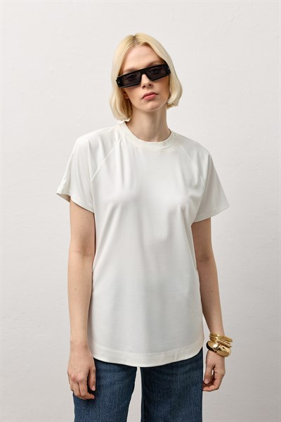 Beyaz Modal Basic T-Shirt