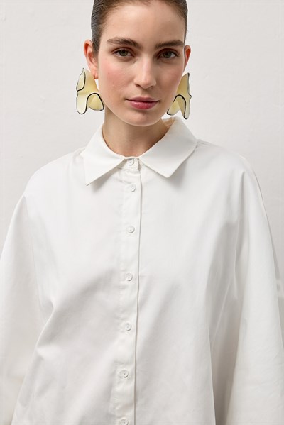 Beyaz Pelerin Poplin Gömlek