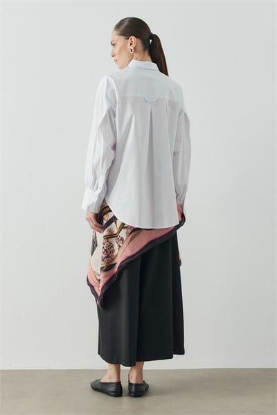 Beyaz Relaxed Fit Basic Gömlek
