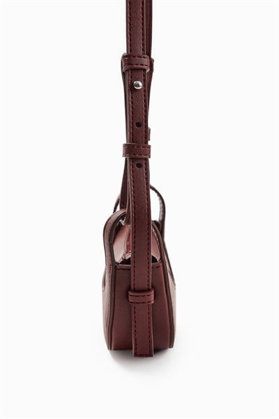 Bordo Oval Formlu Ultra Mini Çanta