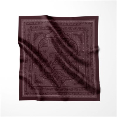 Bordo Royal Desen Omuz Şal Eşarp