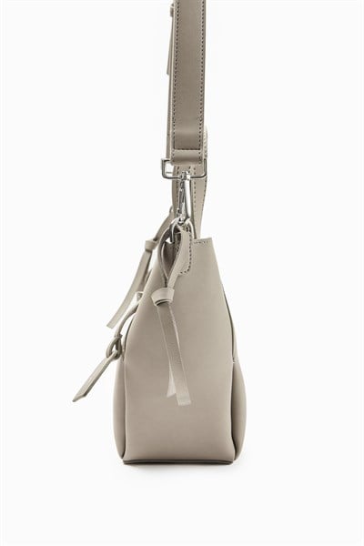 Gri Bucket Form Esintili City Çanta