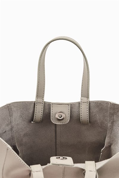Gri Bucket Form Esintili City Çanta