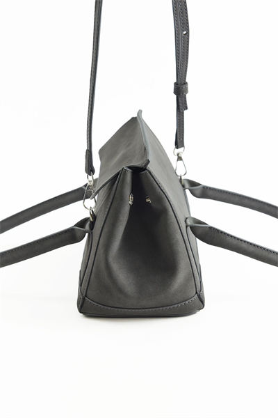 Gri Süet Askılı El Çantası