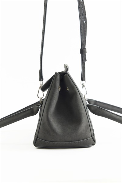 Gri Süet Askılı El Çantası