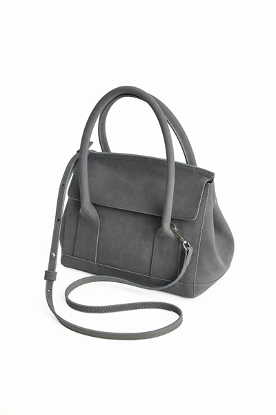 Gri Süet Askılı El Çantası