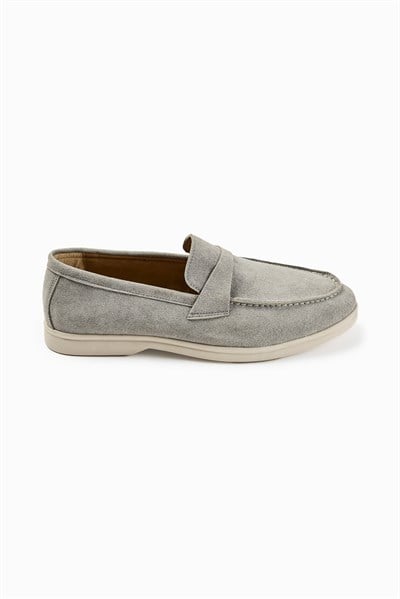Gri Süet Günlük Loafer