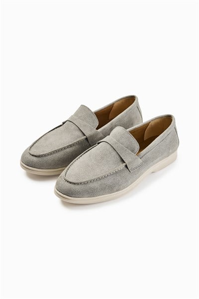 Gri Süet Günlük Loafer