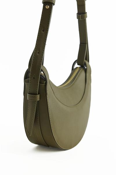 Haki Deri Çapraz Çanta