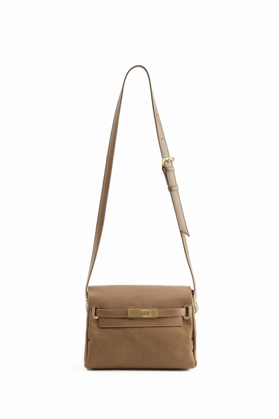 Haki Kanvas Deri Çapraz Çanta