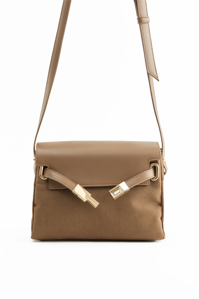 Haki Kanvas Deri Çapraz Çanta