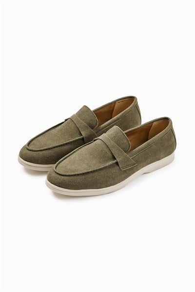 Haki Süet Günlük Loafer