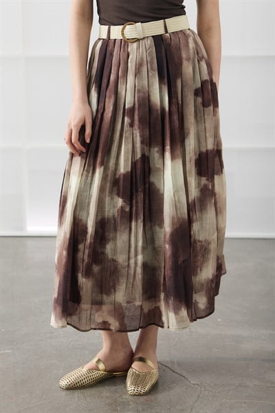 Kahverengi Batik Desen Maxi Etek