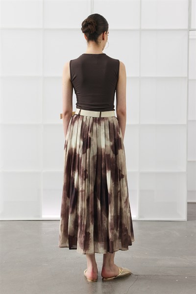 Kahverengi Batik Desen Maxi Etek