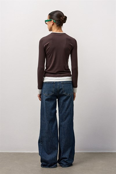 Kahverengi Beyaz Garnili Body