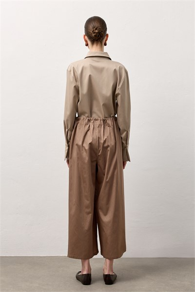 Vizon Pamuk Saten Bol Kesim Pantolon