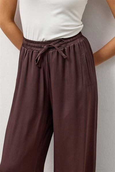 Kahverengi Relax Fit Bol Paça Pantolon