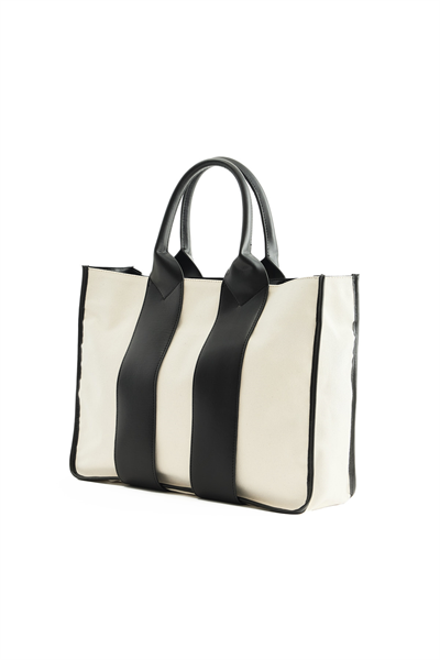 Krem Kanvas Kol Çantası