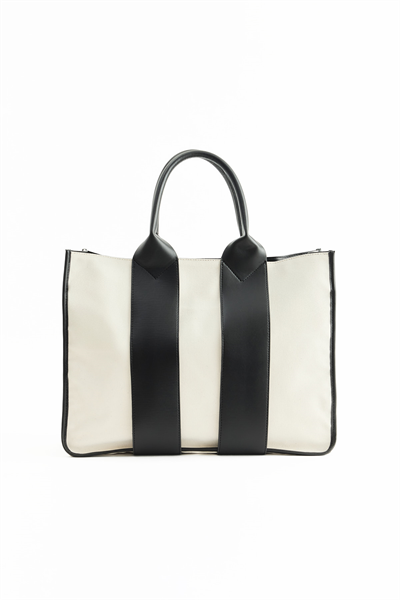 Krem Kanvas Kol Çantası