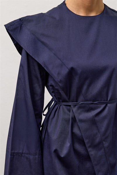 Lacivert Aller Yakalı Pamuklu Takım