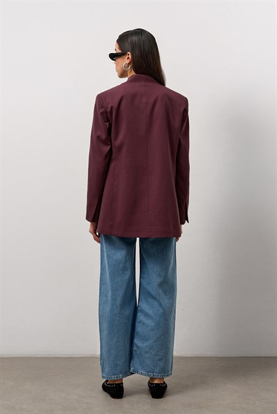 Mürdüm Kemerli Ceket