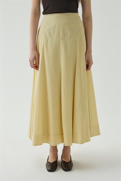 Sarı Maksi Vual Etek
