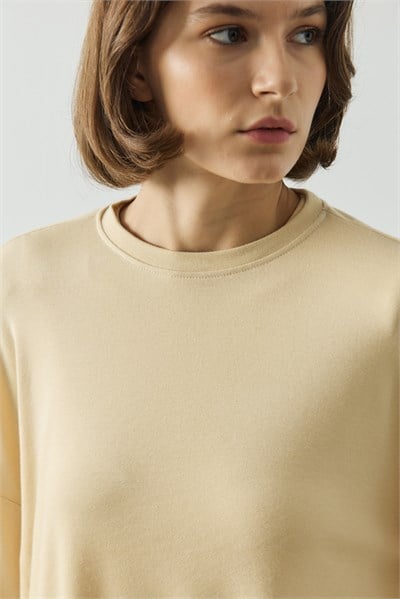 Sarı Oversize Uzun Kol Basic Body
