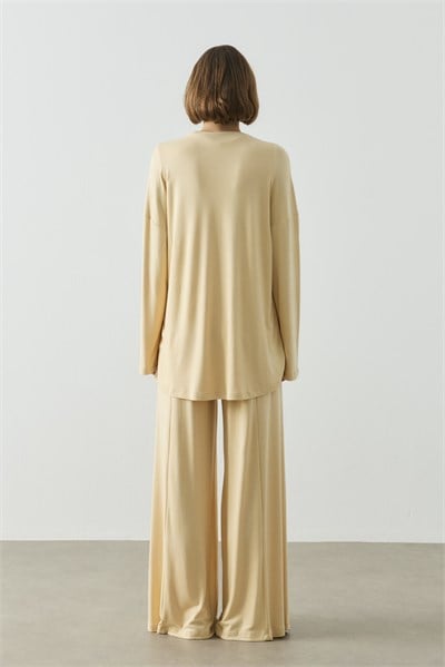 Sarı Oversize Uzun Kol Basic Body