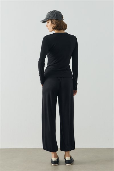 Siyah Basic Uzun Kollu Body