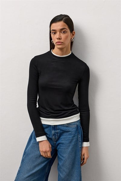 Siyah Beyaz Garnili Body