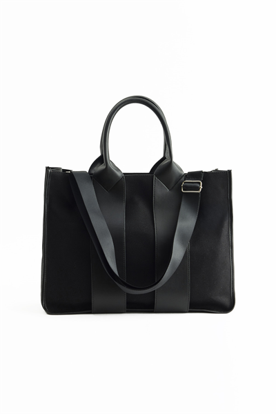 Siyah Kanvas Kol Çantası