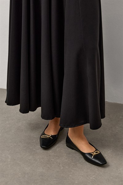 Siyah Gold Tokalı Babet